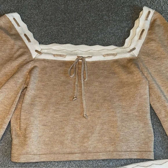 Dee Elle Tan Skirt Set Elegant and Stylish - Picture 4 of 8